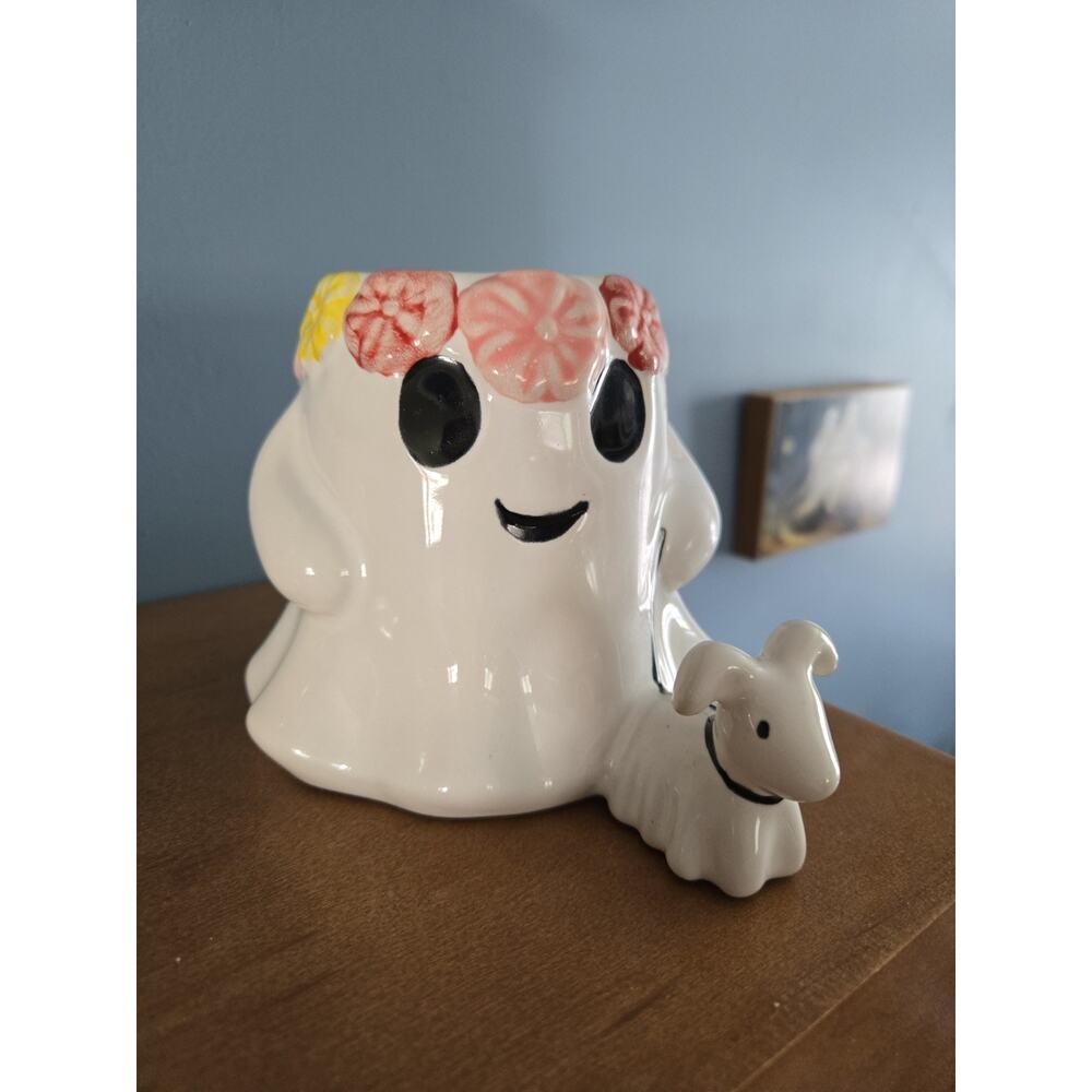 Ghost Walking A Dog Candle-Halloween